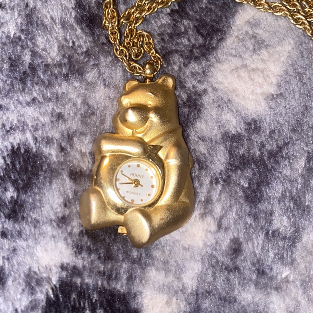 Winnie the Pooh Disney gold watch necklace Japan